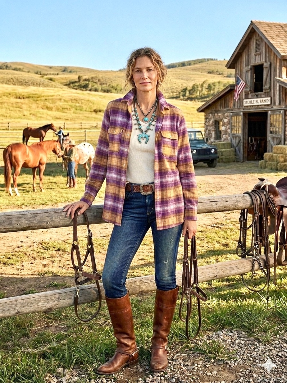 Women's Purple Plaid Button-Up Shacket